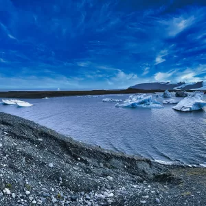 A warped and improved photo from Iceland. It's the album cover for We Are Approaching Utopia In 2024.